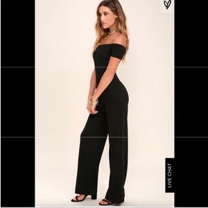 Like new lulus jumpsuit off the shoulder